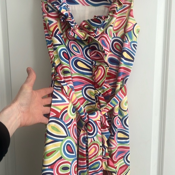 Melly M Riverside Ruffle Printed Wrap Dress Size - 6 - Picture 4 of 16